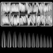 Nageltips trasparenti stiletto 240 pezzi - copertura completa - punte lunghe - acrilici per estensione di gel - unghie artificiali