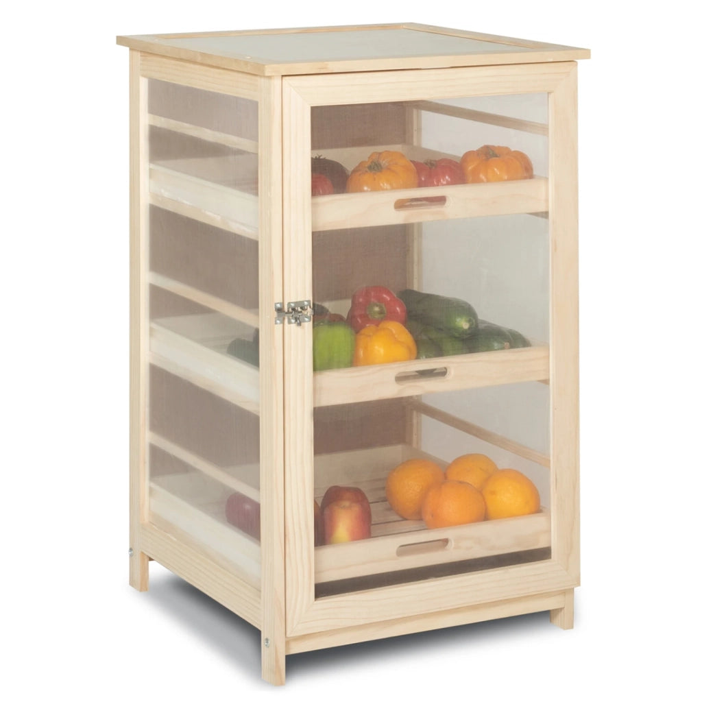 IDMarket - Cassetta per frutta e verdura in legno con 3 cassetti estraibili VEGGE