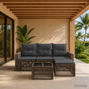 Set Divano da Giardino 5 pz Grigio e Grigio Scuro polyrattan 3435107
