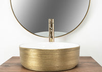 Lavabo Da Appoggio Rea Sami White Brush Gold