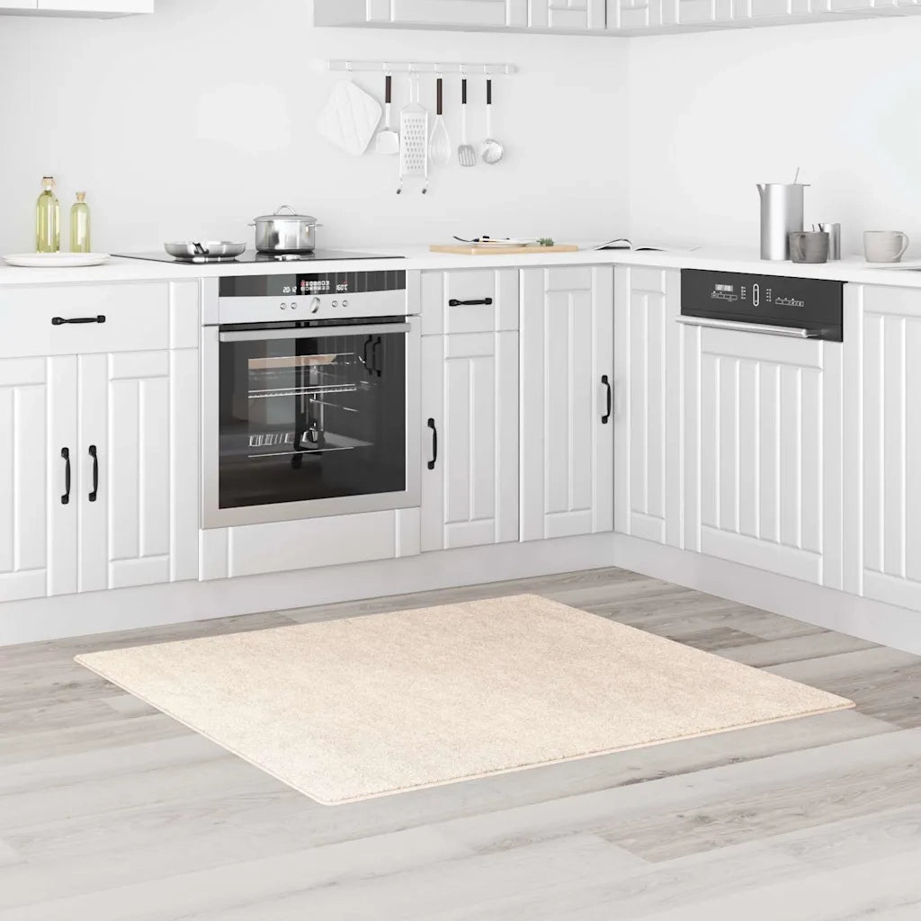 Tappeto Shaggy Antiscivolo Crema 120 x 120 cm PP 4019783
