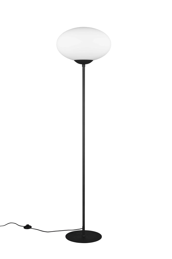 Piantana sfera, vetro e metallo, nero, H 150 cm, Fomento