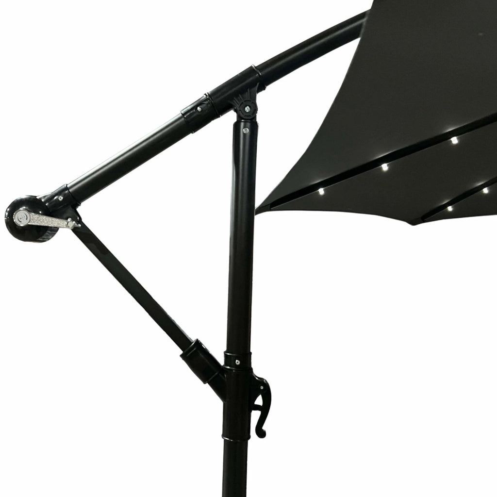Ombrellone da giardino MILIN grigio scuro con illuminazione a LED peso 12,7 kg dimensioni 300x300x245 cm
