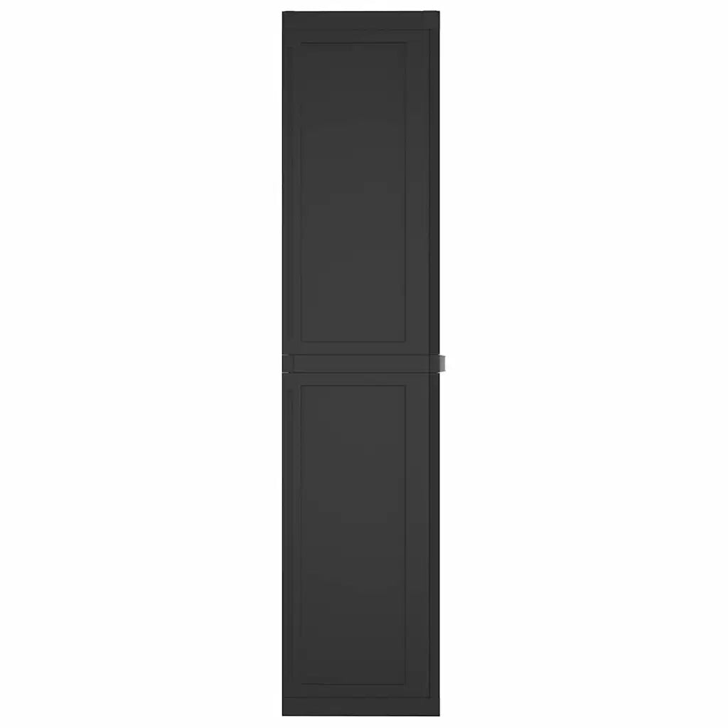 Armadio da Esterno Nero 65x37x165 cm in PP 364206