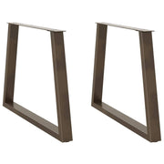 Set di 2 gambe per tavolo da pranzo a forma di V 100 x 73 cm con piedini regolabili design moderno acciaio naturale 02_0056871