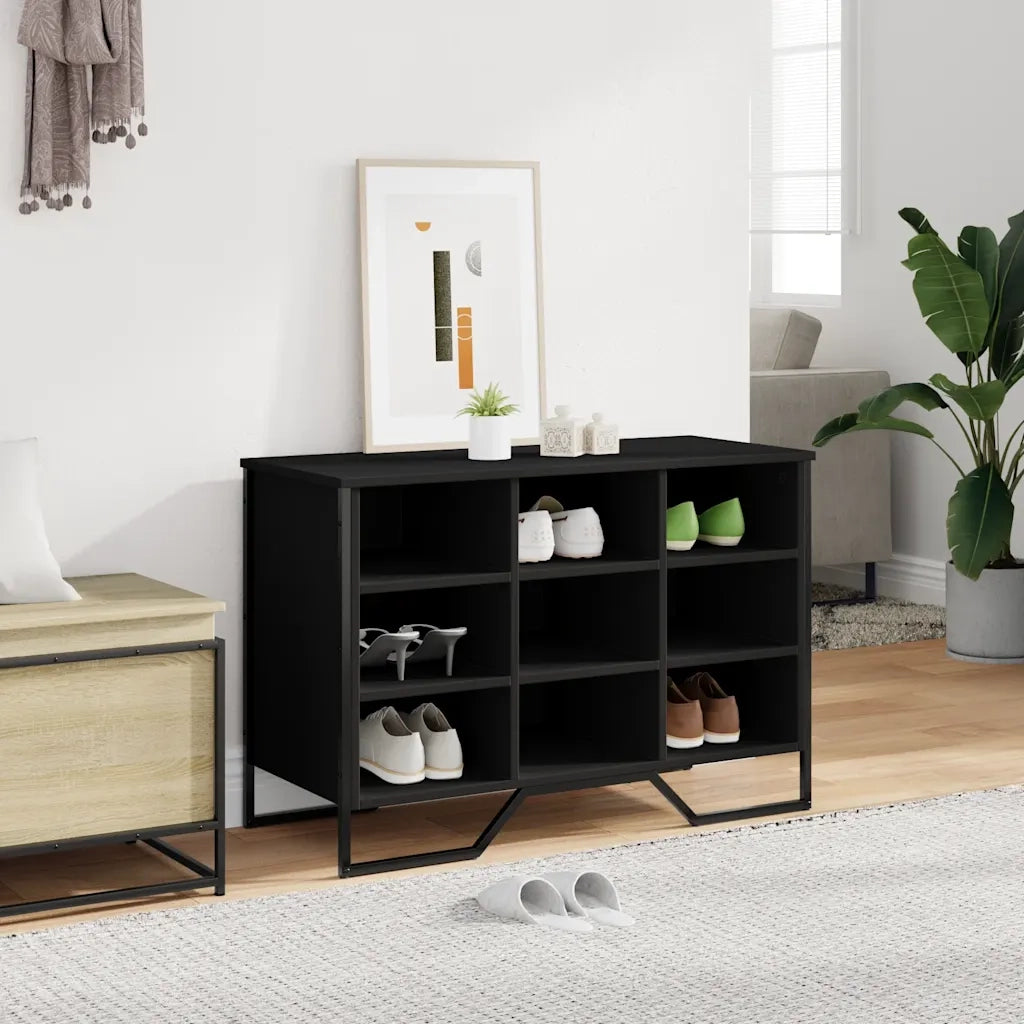 Scarpiera Nera 90x38x61,5 cm in Truciolato 848644