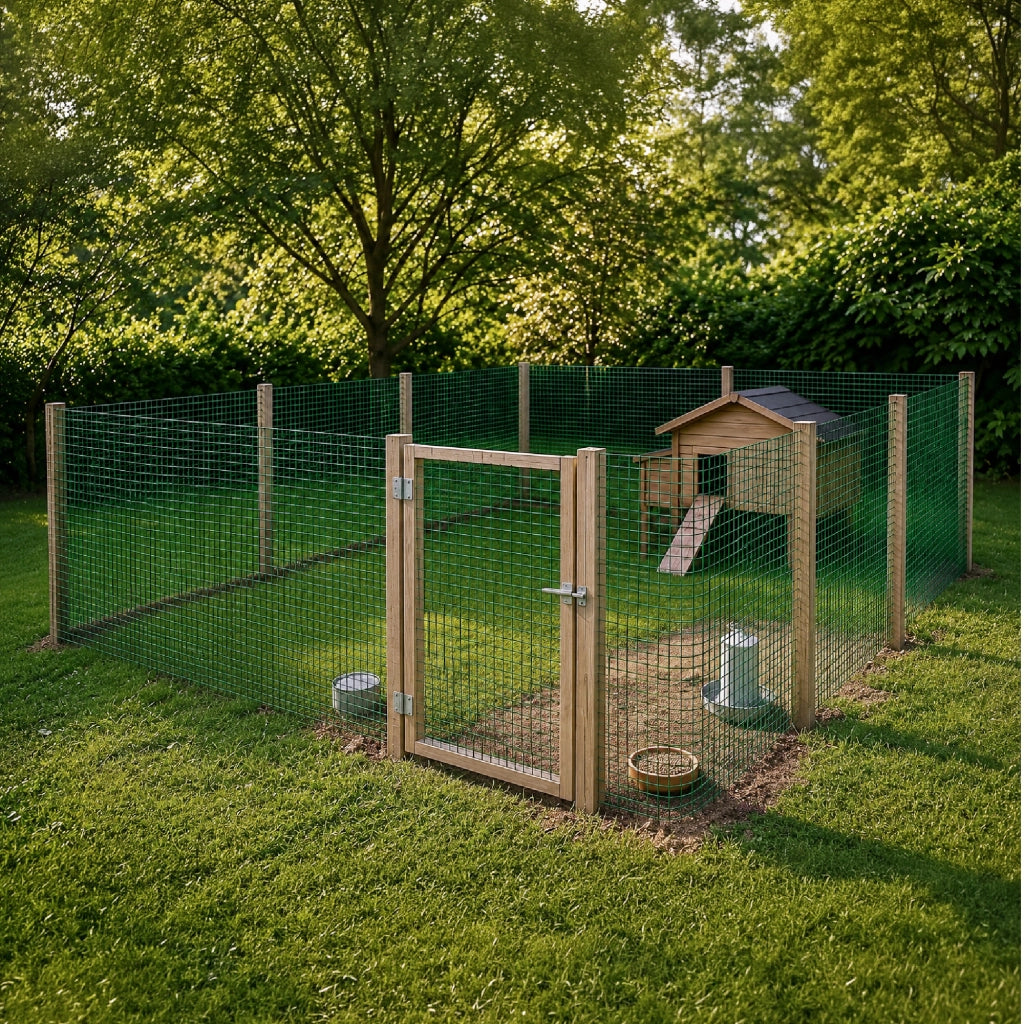 Rete Metallica Verde Rivestita in PVC Maglia Quadrata 12x12 mm per Recinzioni Giardino Orto Pollai Protezione Alberi Rete Elettrosaldata Rigida Varie Misure  1x5Metri