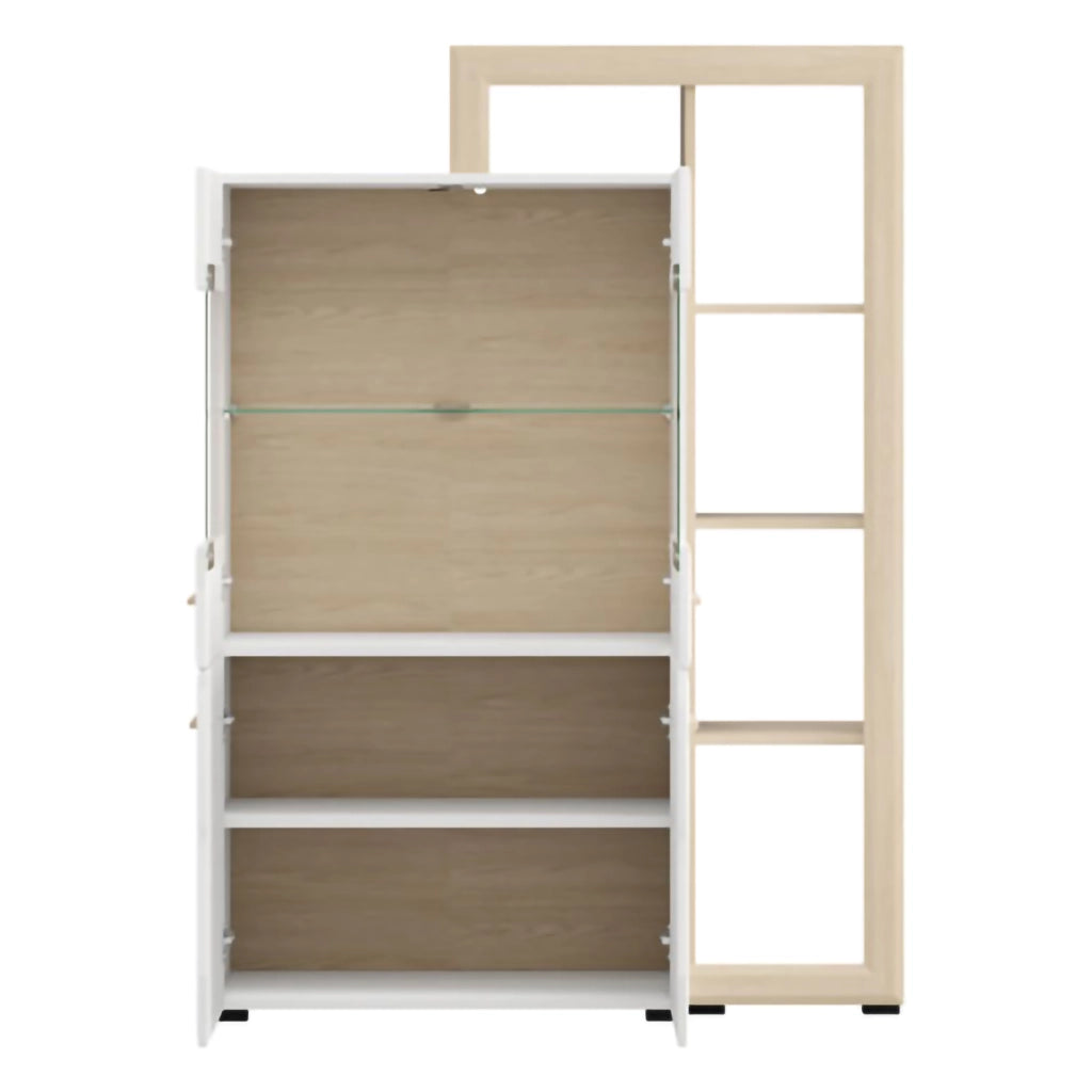 Mobile Espositore Niel, Vetrina 3 Ripiani, 113x35x157h cm Marrone Rovere