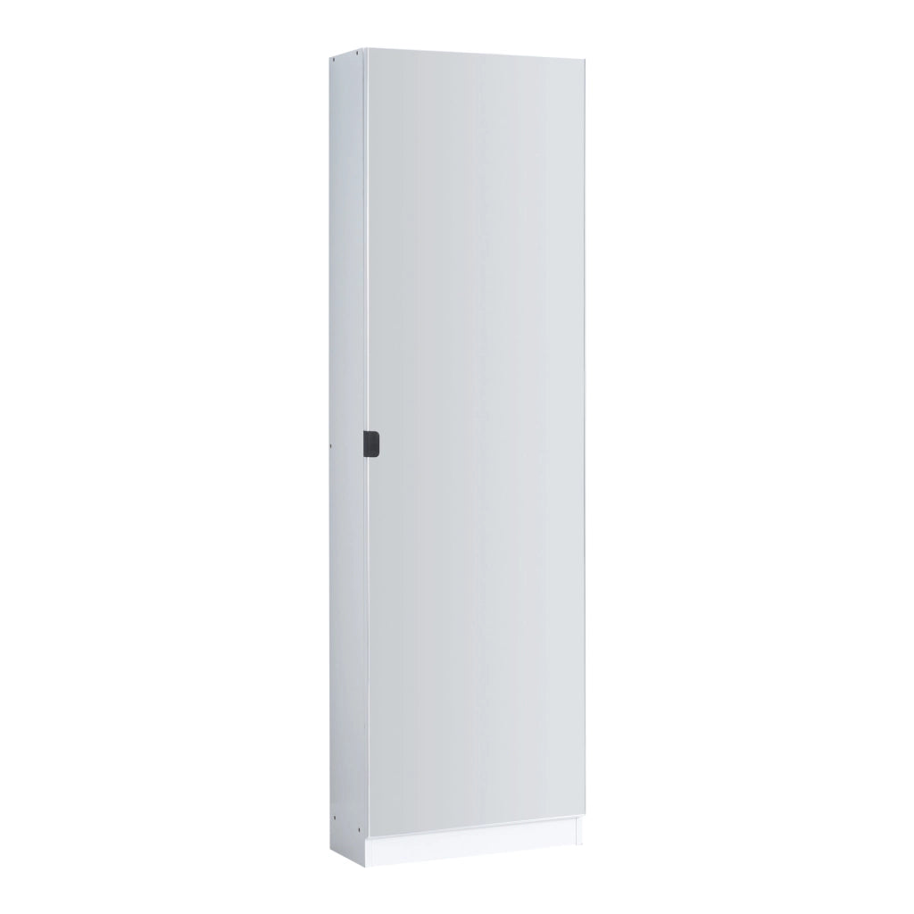 Armadio Portascarpe Meura con Anta a Specchio 160 x 48 x 20 cm Bianco [en.casa]