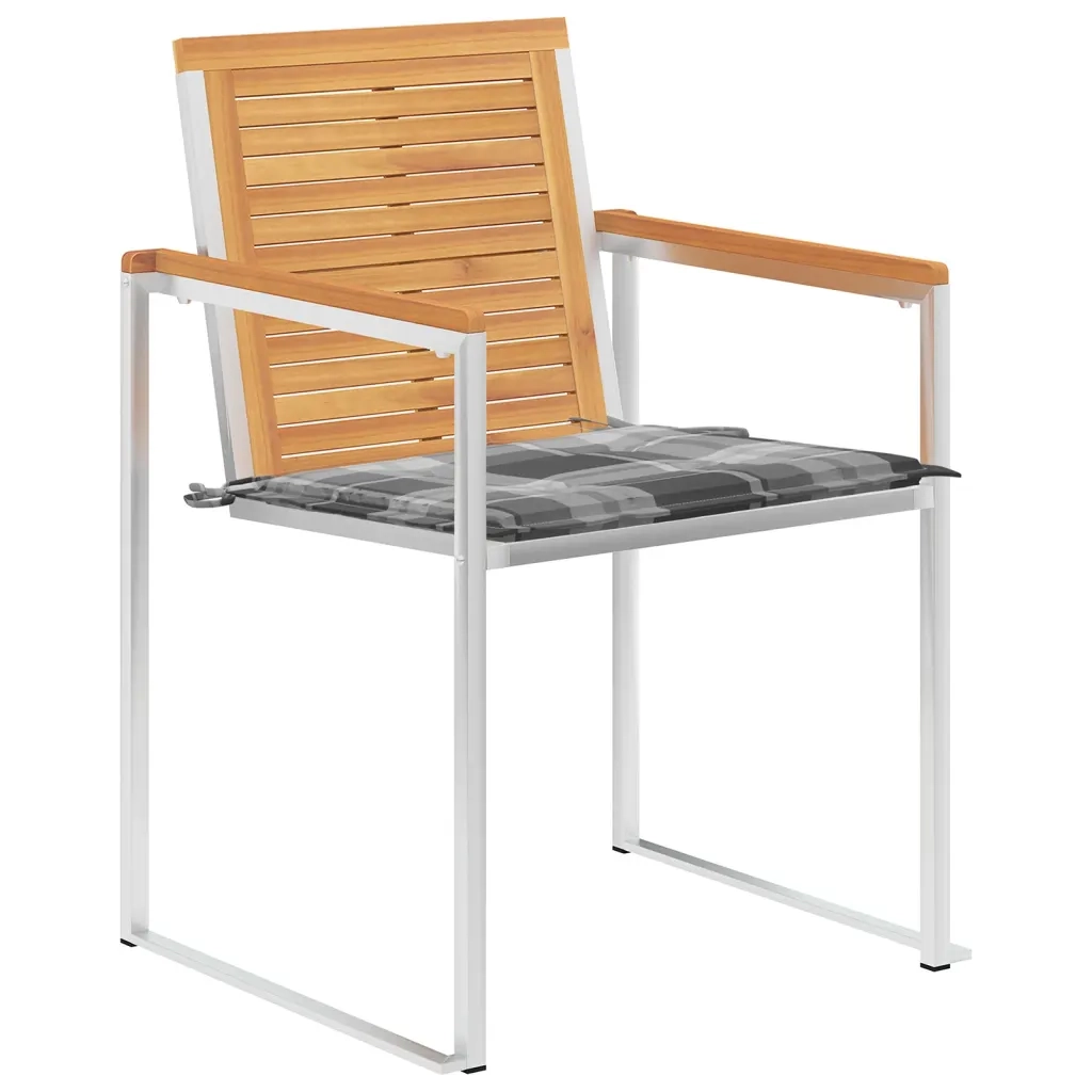 Sedie da Giardino con Cuscini 8 pz in Legno Massello di Teak 3078622