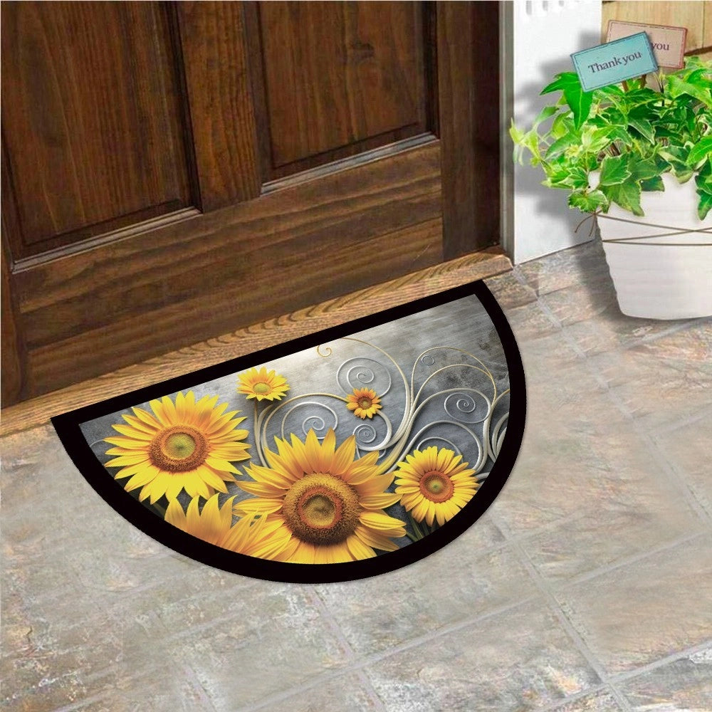 Zerbino Gomma Sostenibile 40X70 Antiscivolo Ingresso Interno Esterno Moderno Semiluna Dis.ME