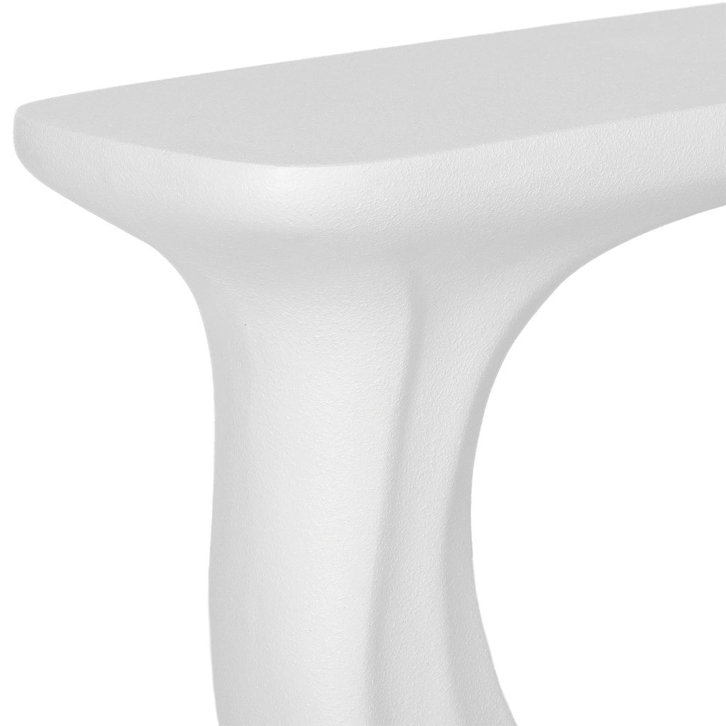 Mobile da ingresso in legno bianco e metallo 98x26x85h cm