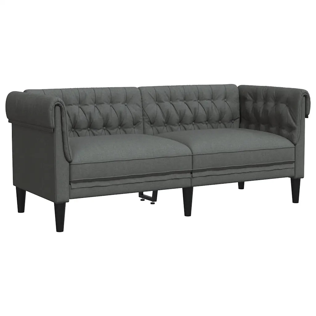 Divano | Divano da soggiorno | Sofa Chesterfield a 2 Posti Grigio Scuro in Tessuto