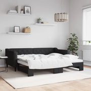 Divano Letto con Letto Estraibile-Sofa Letto-Daybed Nero 90x190 cm in Tessuto 457169