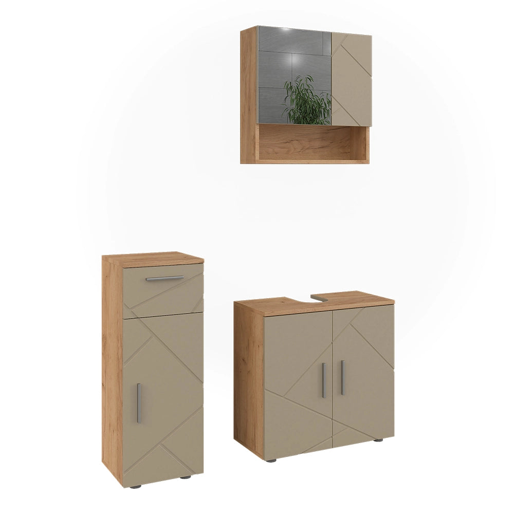 Vicco Set di mobili da bagno Beige 3 parti