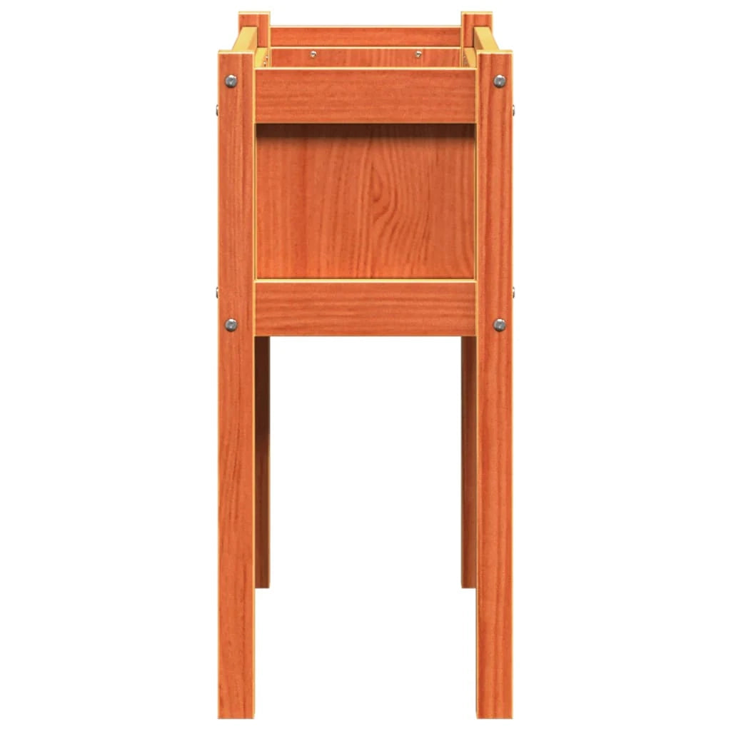 Fioriera rialzata per piante fiori giardino terrazze gambe cerate 70 x 31 x 70 cm legno di pino massiccio marrone 02_0038907