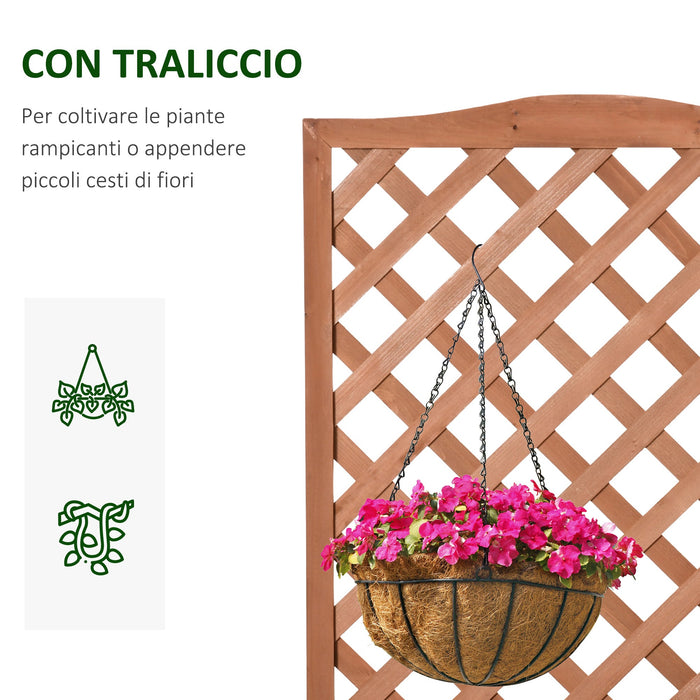 Fioriera Verticale da Giardino 76x36x170 cm con Traliccio per Piante Rampicanti Marrone