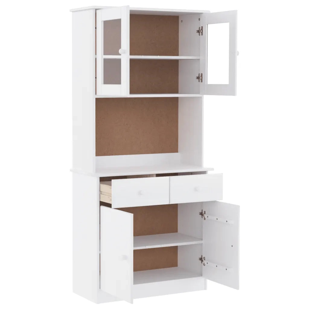 Credenza ALTA Bianca 77x35x165 cm in Legno Massello di Pino 3187774