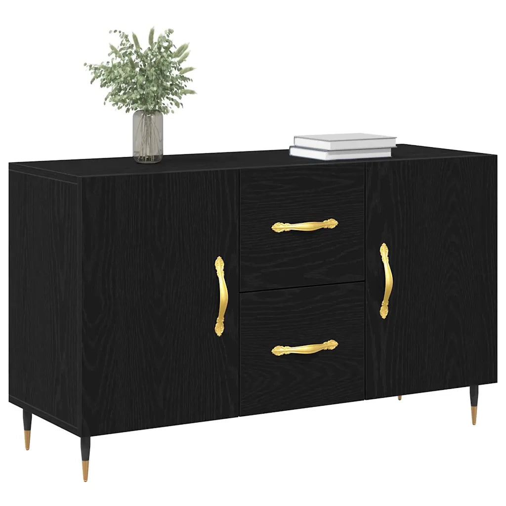 Credenza-Buffet-Armadio da cucina Rovere nero 100 x 36 x 60 cm Legno multistrato 183843