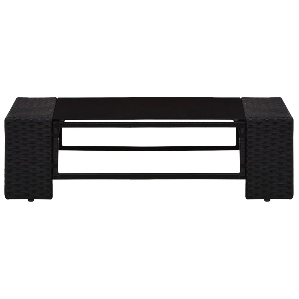 Set Divani da Giardino 4 pz in Polyrattan Nero cod mxl 39667