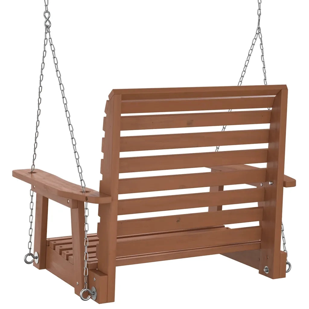 Dondolo da Giardino Catene in Metallo Marrone in Legno di Abete 4008979