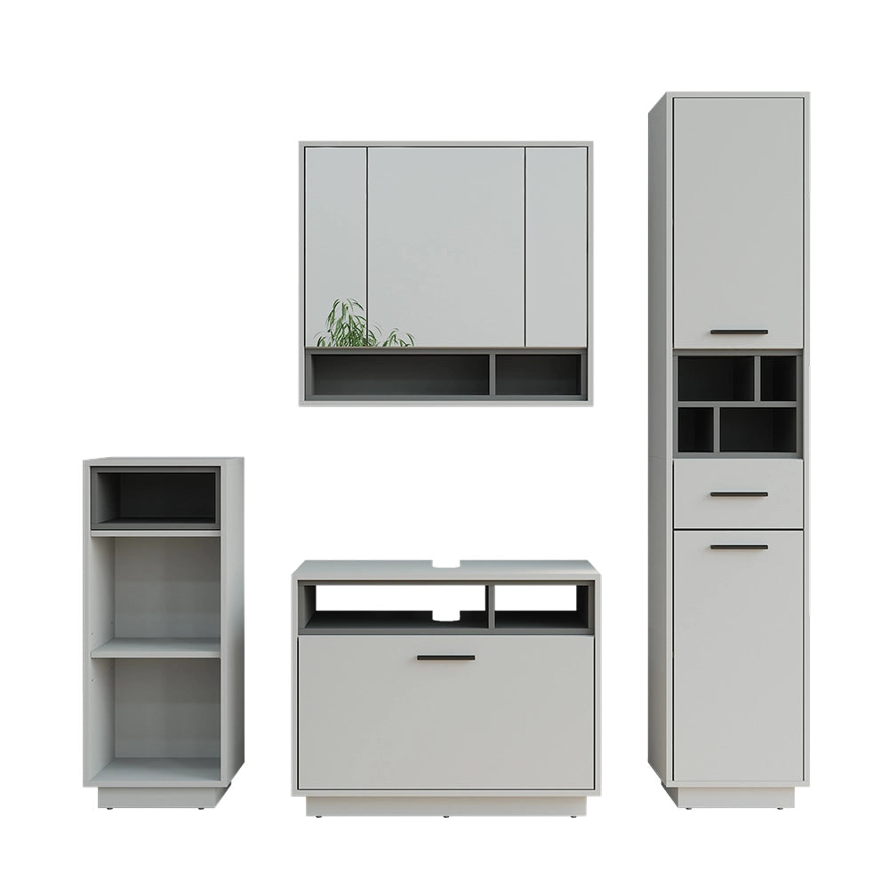 Vicco Set di mobili da bagno Grigio/antracite Set 4