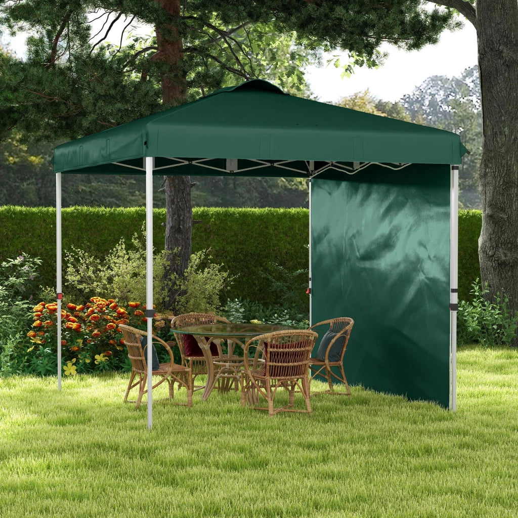 Gazebo pieghevole da giardino 2,5x2,5 m - Xylo - verde con parete laterale e sacchi di sabbia