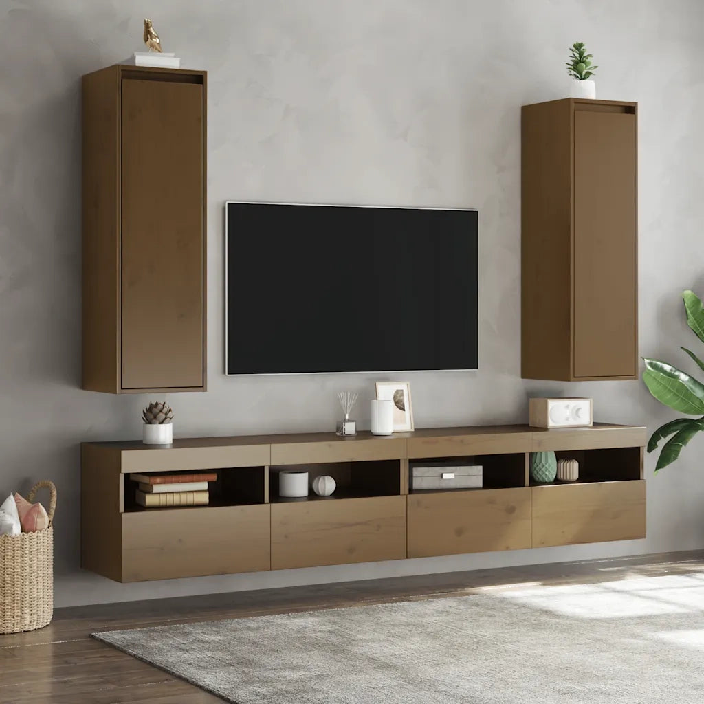 Pensili Miele 2 pz 30x30x100 cm in Legno Massello di Pino cod mxl 33546