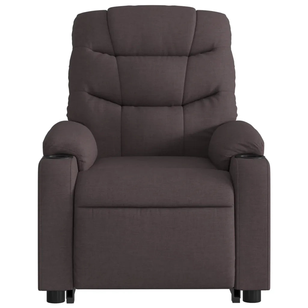 Poltrona Alzapersona Massaggio Elettrica Marrone Scuro Tessuto 3206677