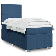 vidaXL Giroletto a Molle con Materasso Blu 100x200 cm in Tessuto
