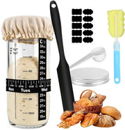 Imbottigliamento starter Zuurdesem 730 ml - Vaso di fermentazione - Coperchio in alluminio - Spatola in silicone - Termometro - Accessori da forno - Set di cottura del pane