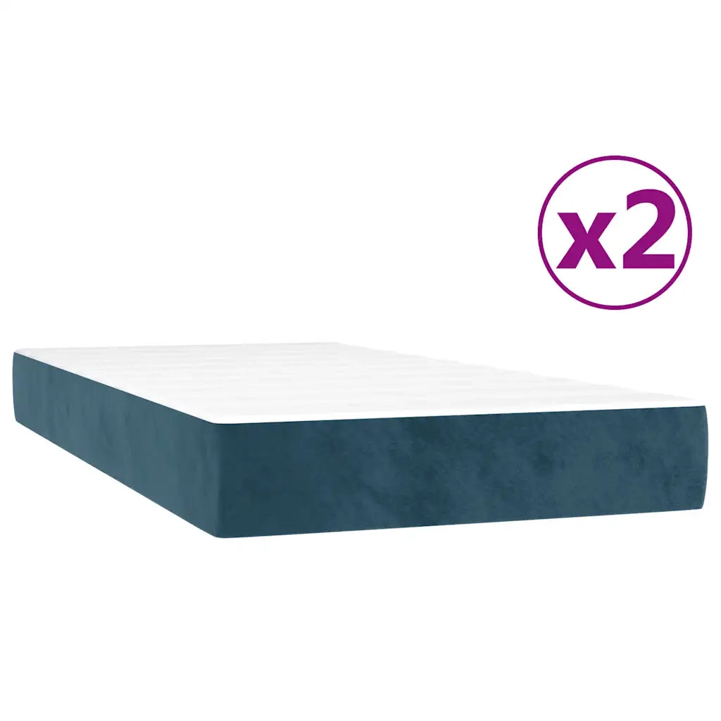 Giroletto a Molle con Materasso Blu Scuro 200x200 cm in Velluto cod mxl 38596