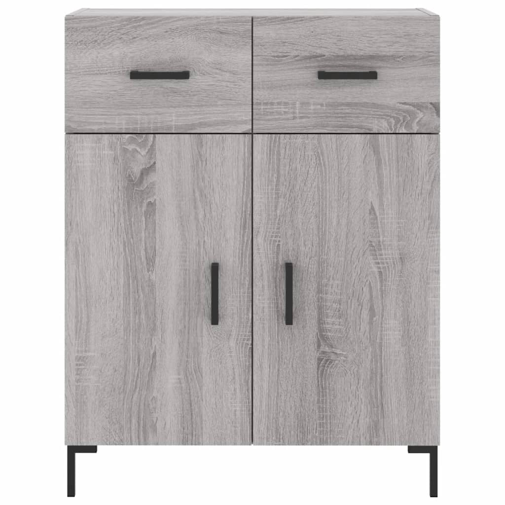 Buffet credenza cassettiera armadio mobile contenitore organizer cucina soggiorno salotto rovere Sonoma alto 69,5 x 34 x 180 cm legno ingegnerizzato grigio 02_0035461