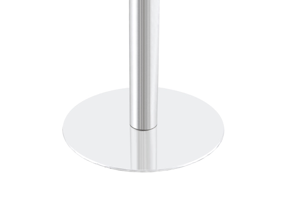 Tavolino basso rotondo con piano effetto marmo UV e bordo in acciaio inox color oro, per soggiorno, nero, in MDF