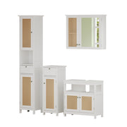 Vicco Set di mobili da bagno Bianco 4 parti, con armadio alto
