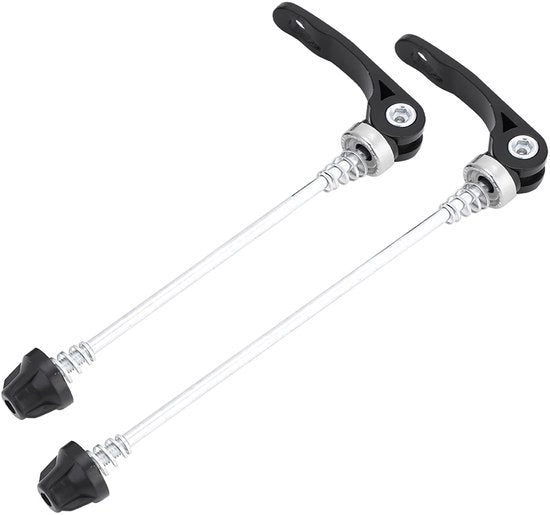 Rilascio Rapido per Bicicletta - 2 Pezzi - Rilascio Rapido per Hub Anteriore/Posteriore - Adatto per Ruote da 66 cm - Ultra Leggero - Materiale Resistente Acciaio/Lega di Alluminio - Chiave di Svelta per Bicicletta