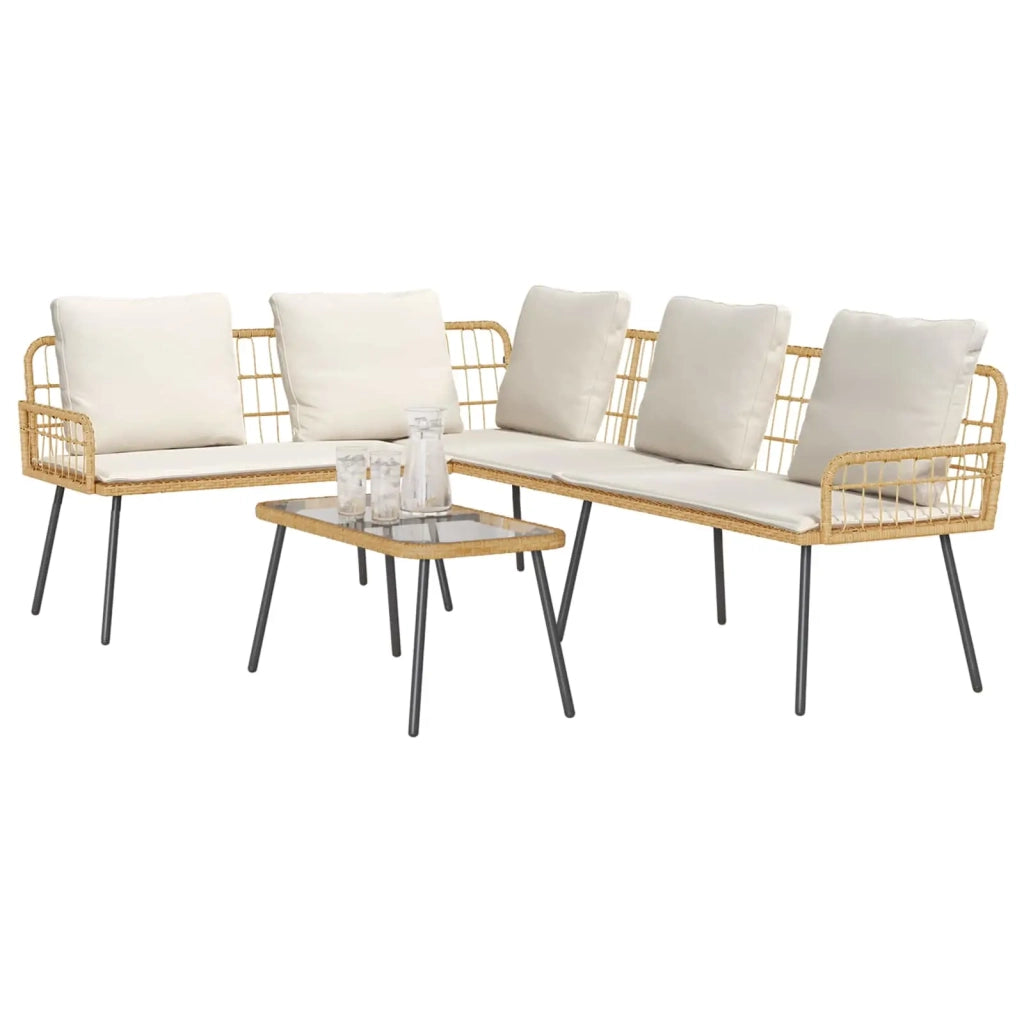 Set Divano da Giardino con cuscino 2 pcs Naturale polyrattan 3328649