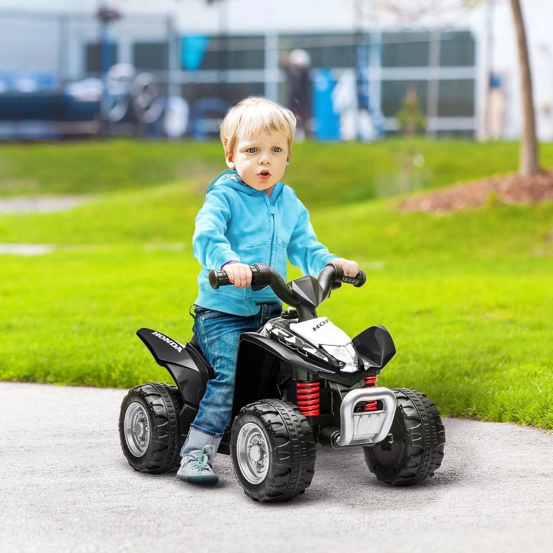 Quad elettrico per bambini, velocit¨¤ massima 2,8 km/h, fari a LED, per bambini da 1,5 a 3 anni, colore nero, dimensioni: 65,5 x 38,5 x 43,5 cm.
