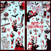 6 stampe per finestra per decorazione di Halloween, decorazioni per finestra per Halloween con scheletro e pipistrello