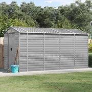 Casetta da giardino grigio chiaro 191x385x198 cm in acciaio zincato 3188245