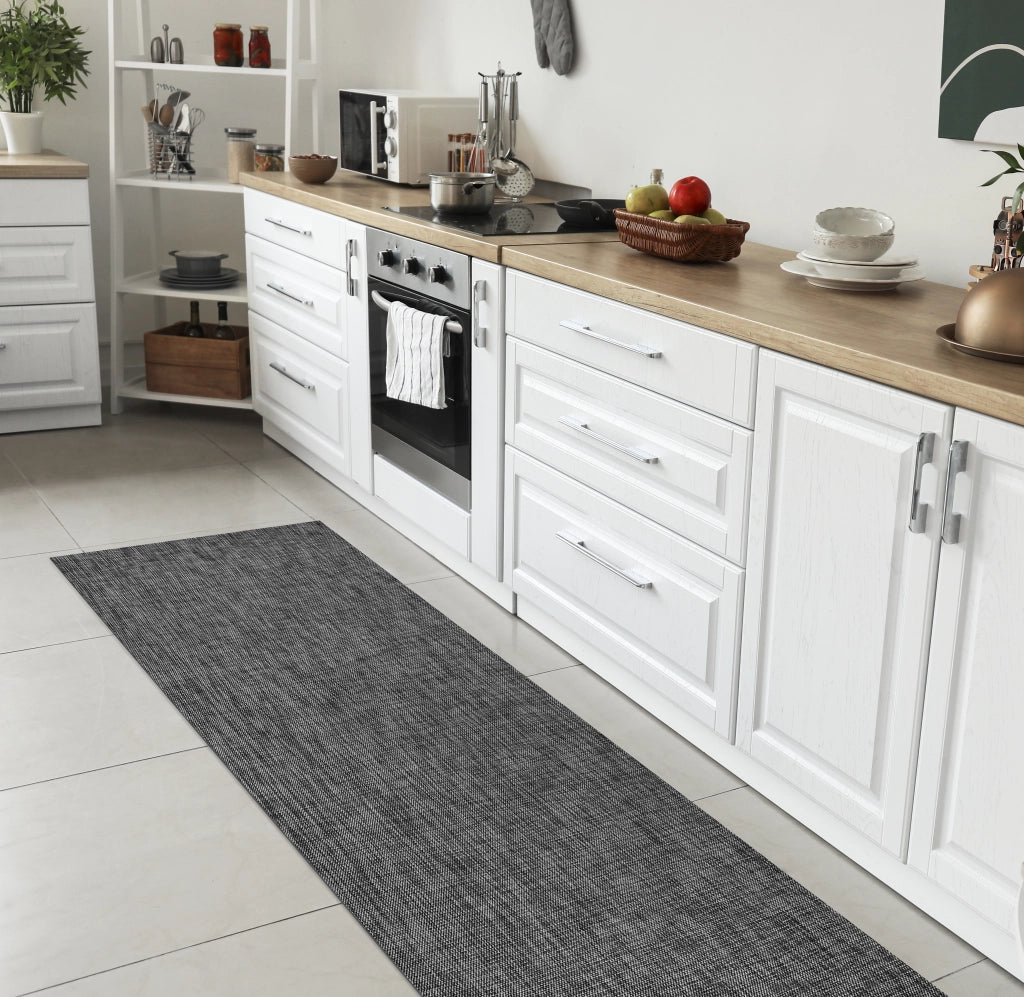 Tappeto Cucina Passatoia Antiscivolo Multiuso Soggiorno Corridoio No Pieghe Tinta Unita Effetto Rattan Intrecciata Lavabile Antimacchia  50x250cm - Donatella Stone