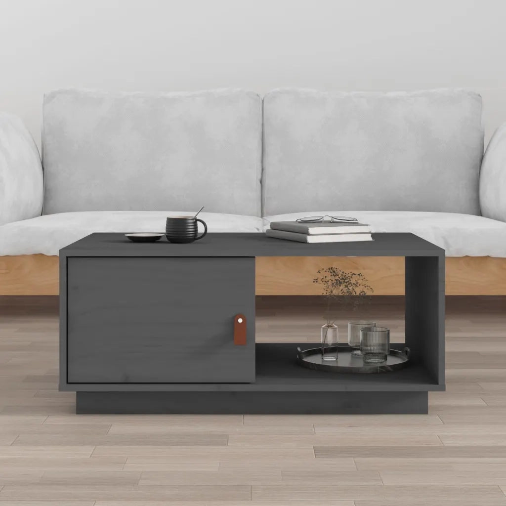Tavolino da salotto | Tavolino da caff¨¨ | Tavolino da Soggiorno Grigio 80x50x35,5 cm Legno Massello di Pino