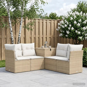 Set di divani 5 pz Beige e Bianco Crema 3447844