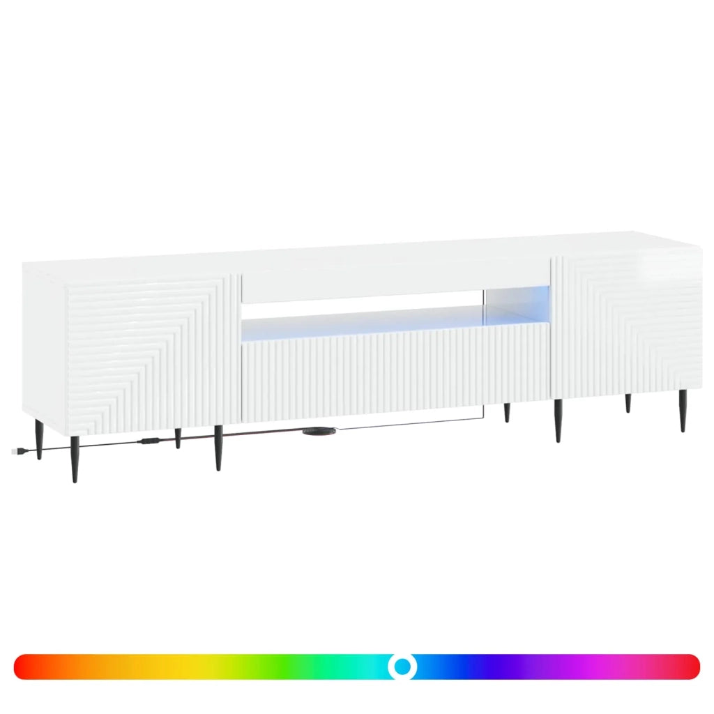 Mobile TV LED Bianco Lucido Legno ingegnerizzato 896909