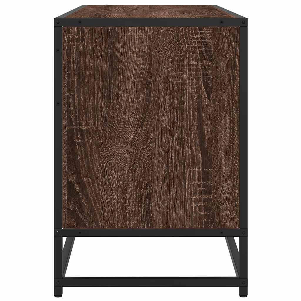 Mobile TV multimediale mensola TV credenza adatto per sala da pranzo soggiorno camera da letto rovere 100 x 35 x 50 cm legno ingegnerizzato e metallo marrone 02_0027111