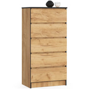 Cassettiera AKORD K60 Cassettiera Quercia Craft 60 cm 5 cassetti 60x40x121 cm