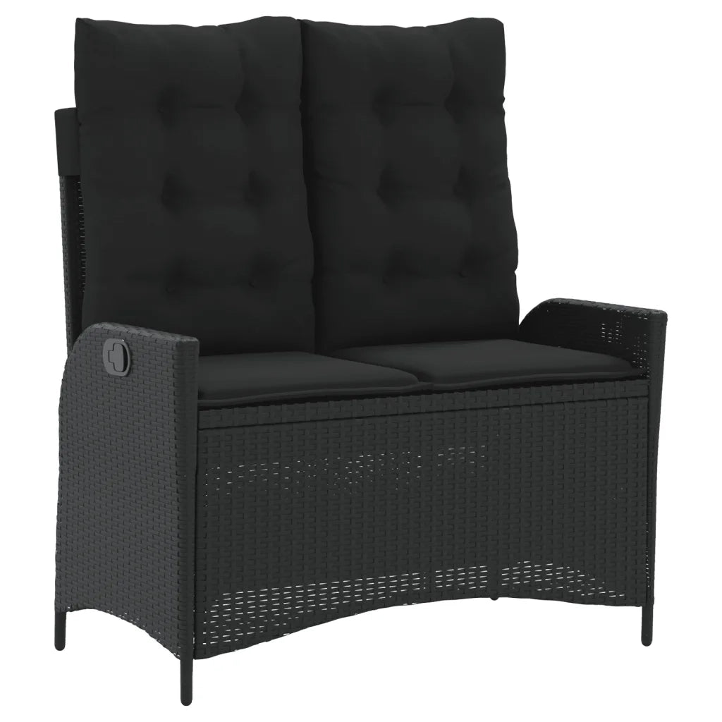 Set da Pranzo da Giardino 4 pz con Cuscini Nero in Polyrattan 3277453