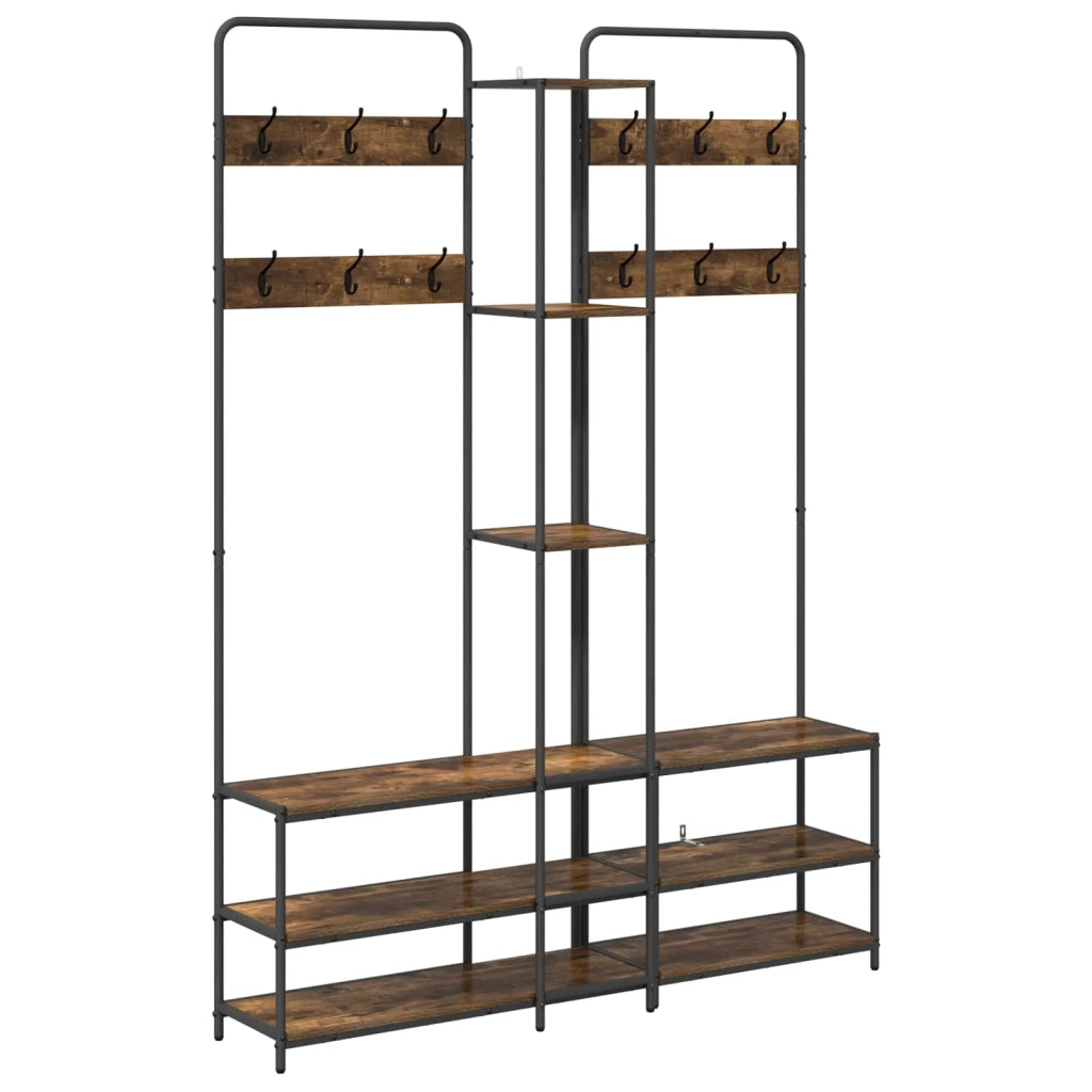 Appendiabiti con panca per scarpe Rovere Fumo 8012046