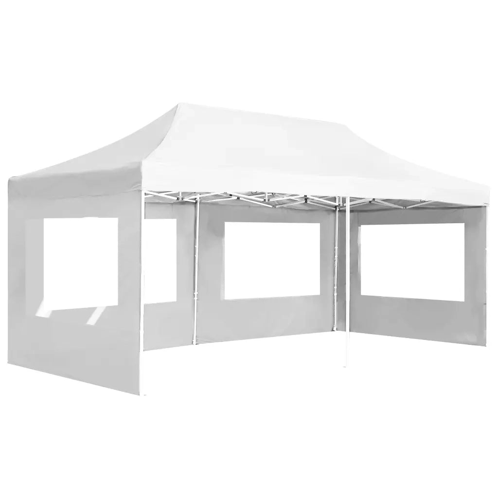 Gazebo Professionale Pieghevole Alluminio e Pareti 6x3m Bianco 45510