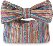Borsa a rete elegante per donna Confezione di portafoglio intrecciato Borsa da spiaggia in rattan per donna clutch per festa estiva o matrimonio (colori vivaci)